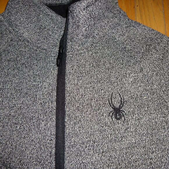 NWT Spyder Men's Core Sweater Heavy Weight Grey/Black Full Zip Jacket Size Med - Picture 2 of 8